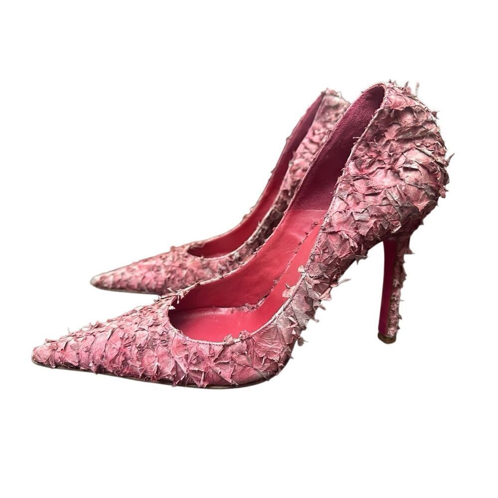 Terry Biviano fuchsia barramundi stiletto heels